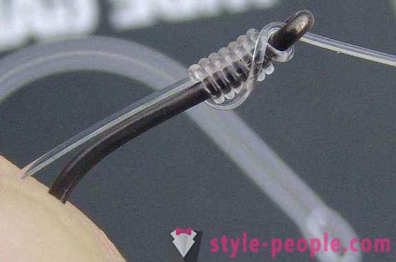 Nodurile cârlig cu o lopată, cu un inel. Knotless nod la cârlig